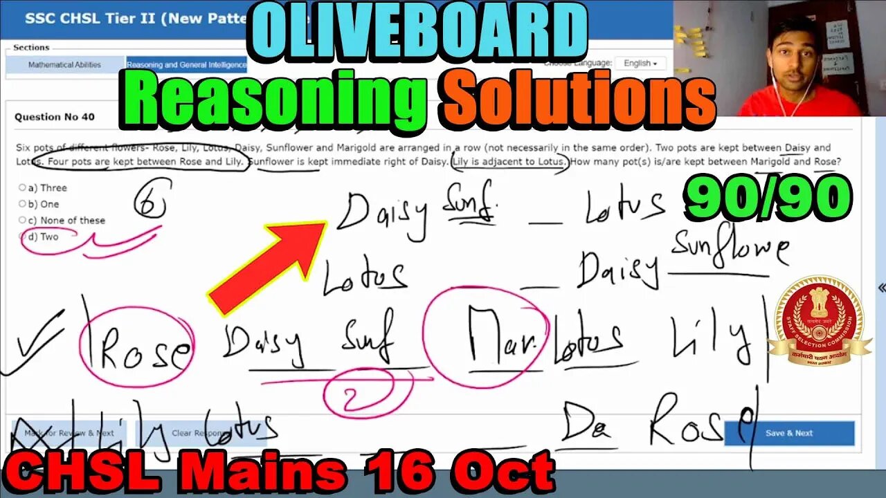 90/90🔥 Reasoning Solutions SSC CHSL Tier 2 Oliveboard 16 Oct | MEWS Maths #ssc #oliveboard #cgl2023