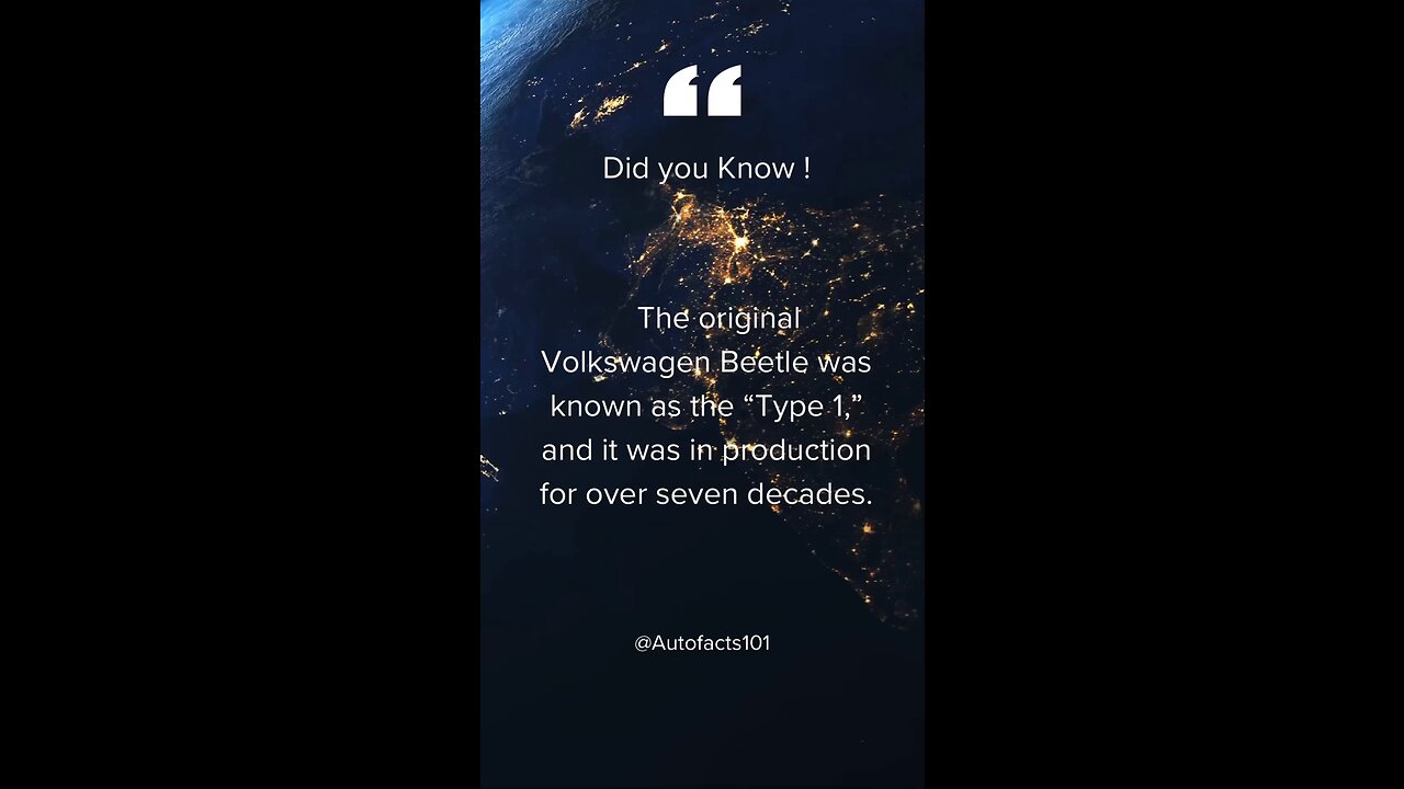 Fact about the original Volkswagen Beetle