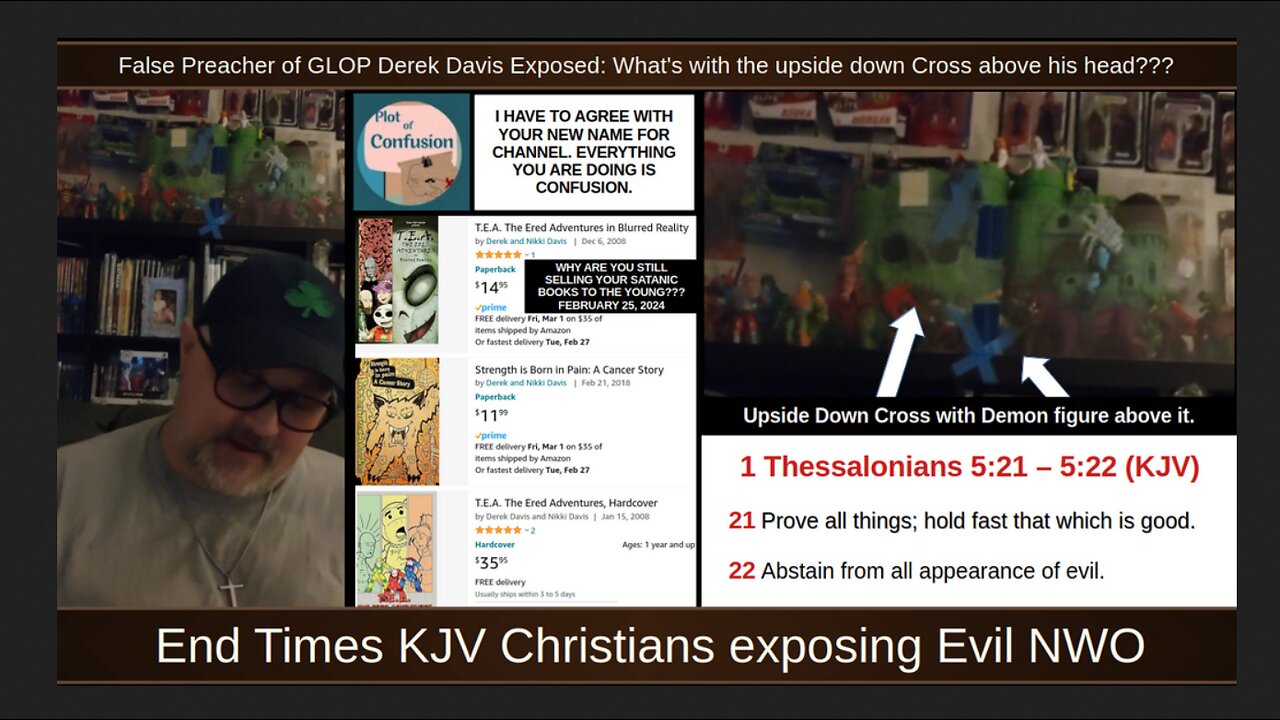 False Preacher of GLOP Derek Davis Exposed: What's with the upside down Cross above his head???