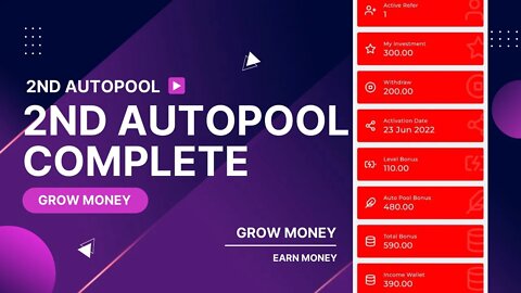 Grow Money 2nd Auto Pool Received #growmoney #autopool