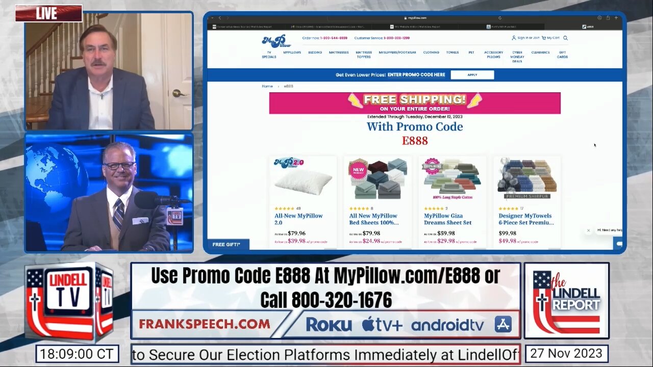 Mike Highlights The Big Cyber Monday Sales On MyPillow And MyStore Websites