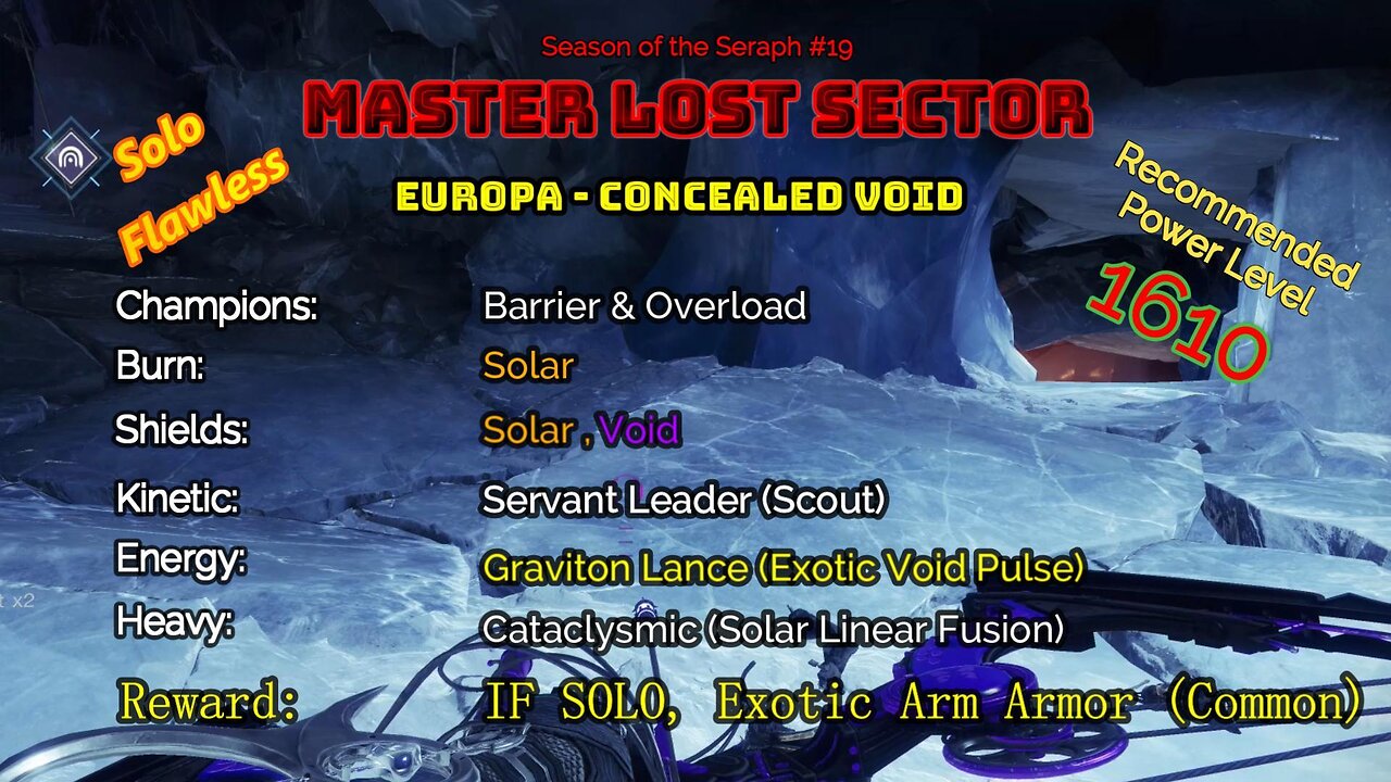 Destiny 2 Master Lost Sector: Europa - Concealed Void on my Titan Solo-Flawless 1-13-23