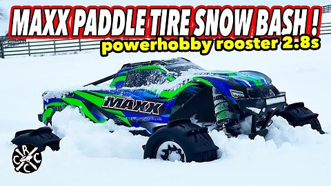 Maxx Snow Bash With Powerhobby Rooster 2.8 Belted Paddle Tires