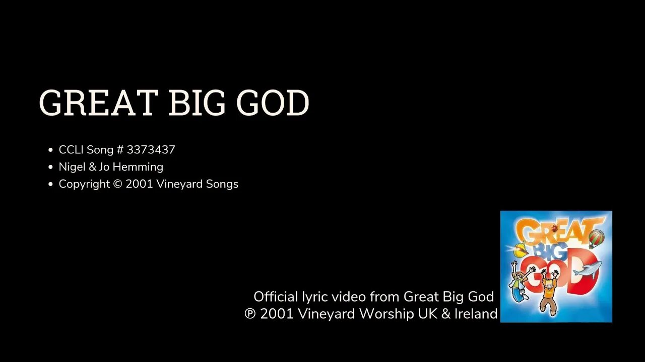 GreatBigGod {VineyardLyricVideo}