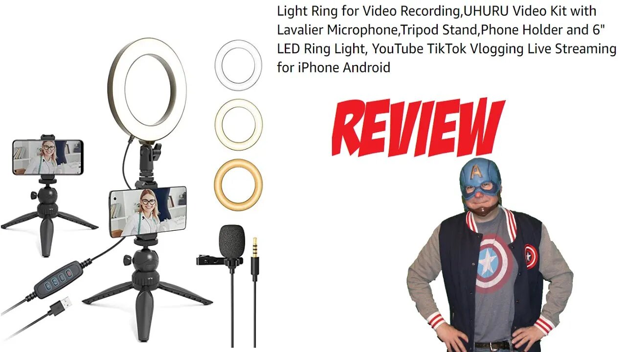 Light Ring For Video Recording UHURU Video Kit With Lavalier Microphone And Tripod Review