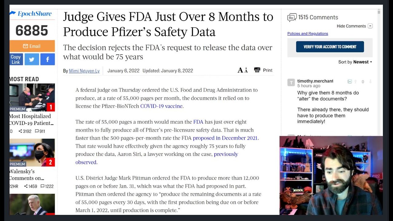 Federal Judge Says 'GTFO' To Pfizer's 75-Year Request, Demands FULL DATA In 8 Months!