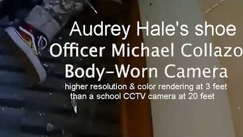 Audrey Hale shoe resolution color rendering anomaly Michael Collazo body cam 1M & school CCTV cam 7M