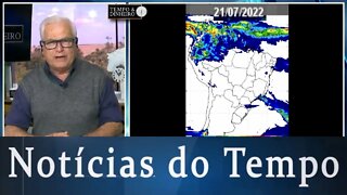 Previsão do tempo mostra ar seco no Brasil Central e chuvas no RS e acentuadas no litoral do NE