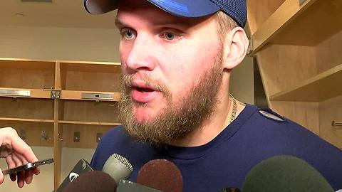 Robin Lehner talks with media after he was pulled from Sabres loss to Maple Leafs