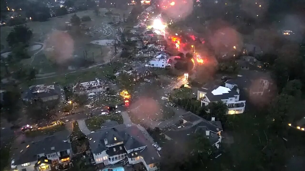 Drone video captures tornado aftermath in Virginia Beach