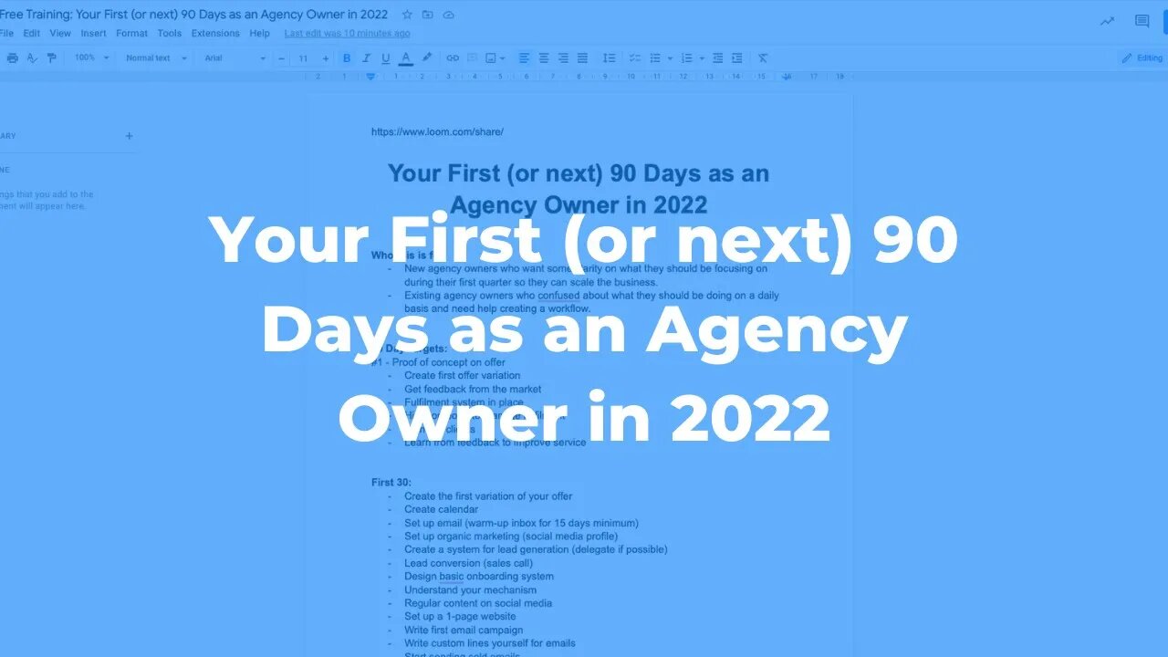 Your First or Next 90 Days as an Agency Owner in 2022