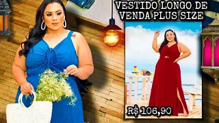 ✔️ VESTIDO LONGO DE FENDA PLUS SIZE