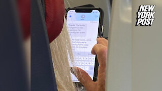 Woman horrified by fellow plane passenger's text: 'We have COVID'