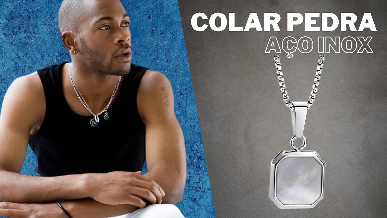 Colar Masculino de Pedra e Aço Inox | Sr Lordre Acessório Masculino