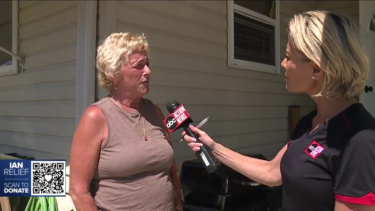 Woman's home suffers extensive damage after Hurricane Ian hits mobile home park