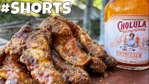 Cholula Hot Sauce Chicken Wings on the Oklahoma Joe's Smoker #Shorts