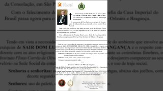 Faleceu em SP o príncipe Dom Luiz de Orleans e Bragança, atual chefe da Casa Imperial do Brasil