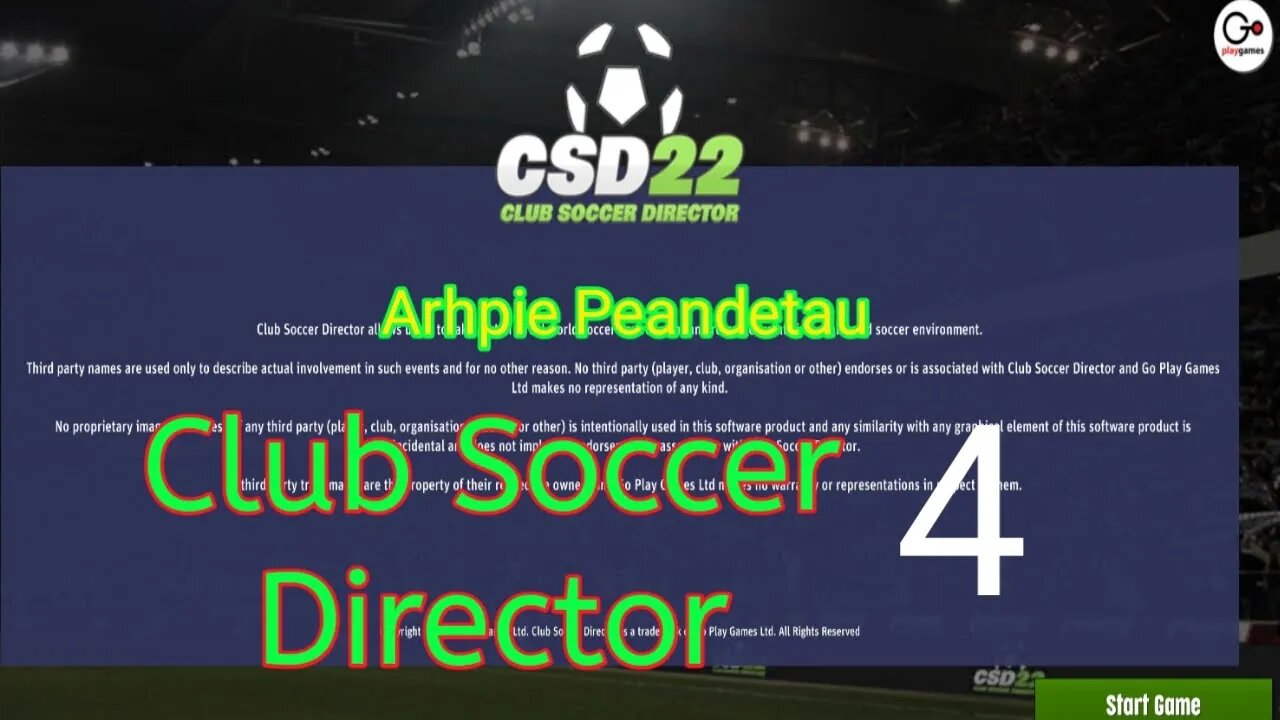 Club Soccer Director CSD22 | pertandingan persahabatan