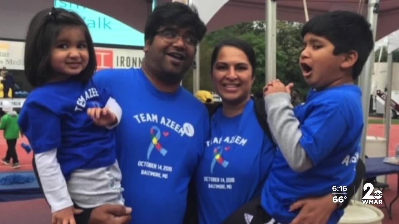 The Khan family shows support to their son with autism by doing Autism Speaks walk each year