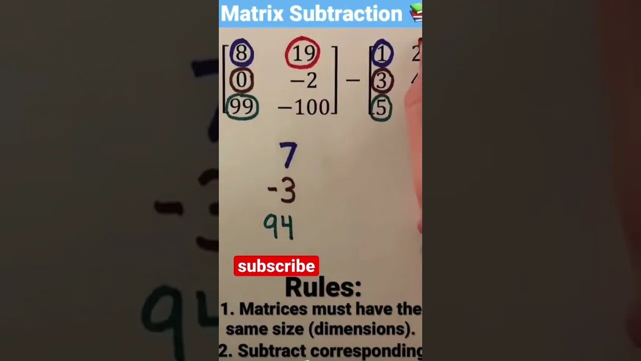 Matrix subtraction and addition