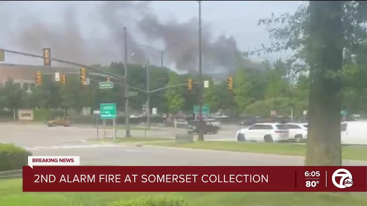 Firefighters battle large fire at Troy's Somerset Collection