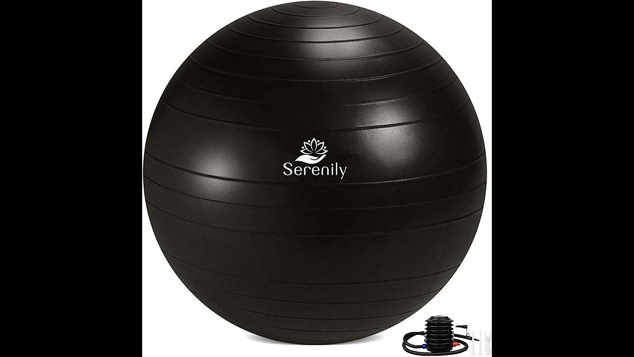 Serenily Exercise Ball for Fitness - Yoga Ball Chair for Home Gym & Yoga Accessories. Birthing...