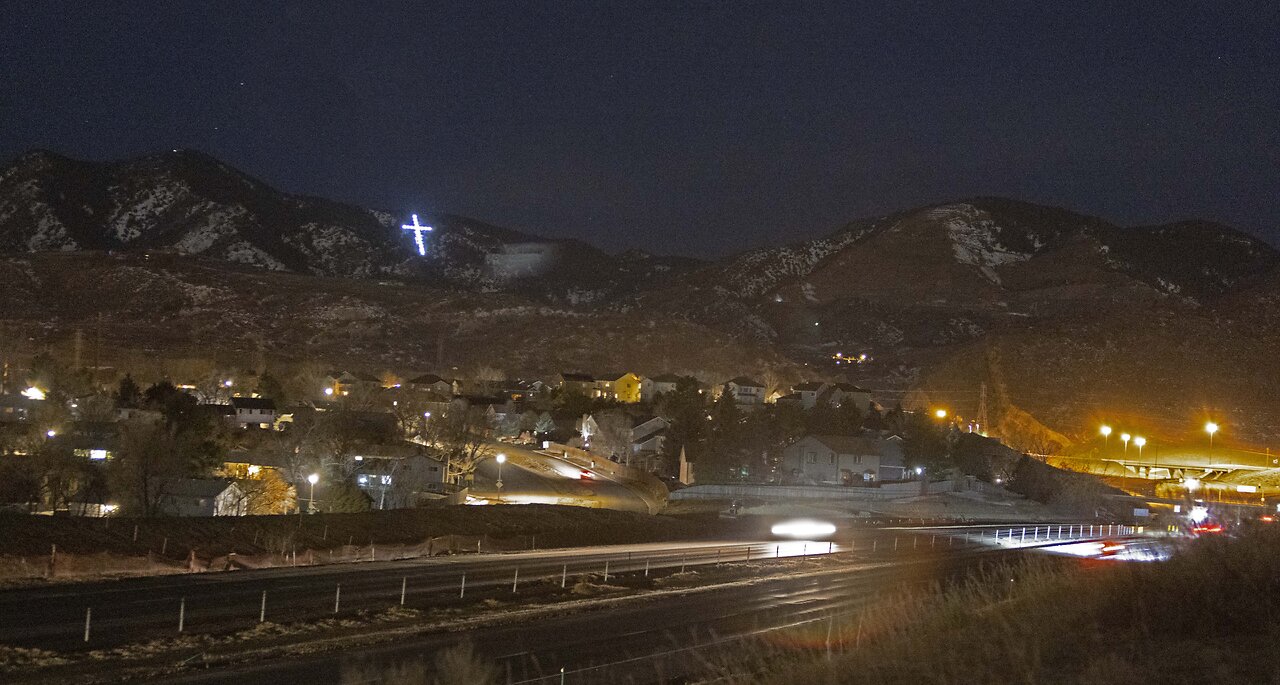 Cross of the Rockies on Mount Lindo above Denver