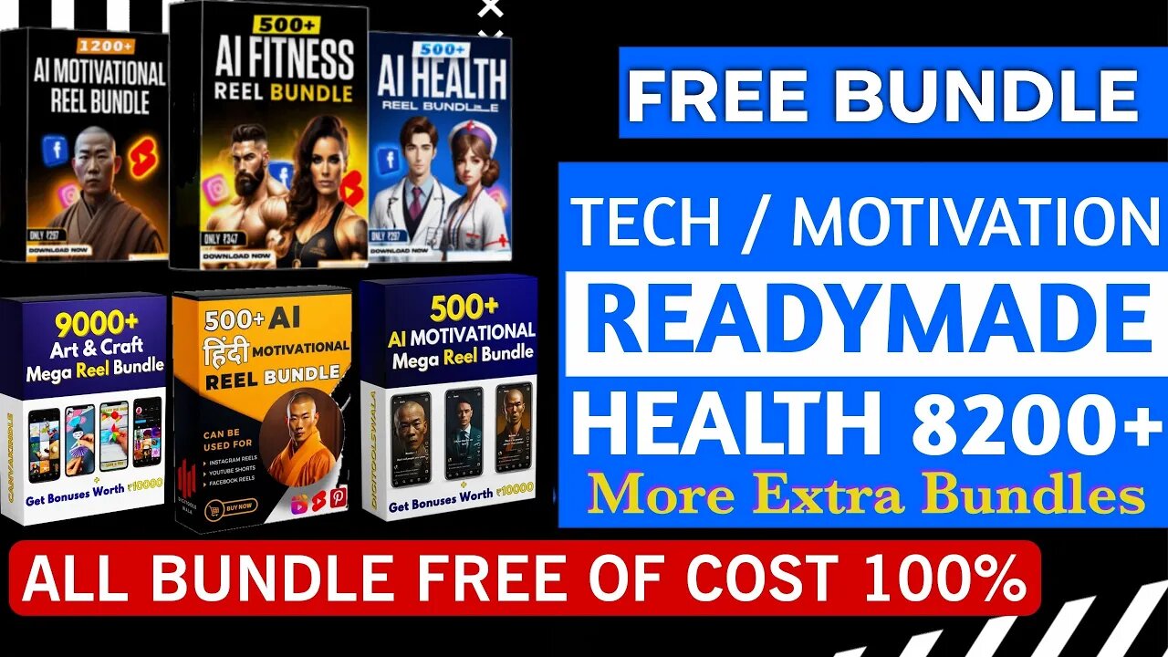 Unlimited Free Instagram Reel Bundles | Motivation, Health, Tech, Art & Craft, Fitness Etc. Bundles