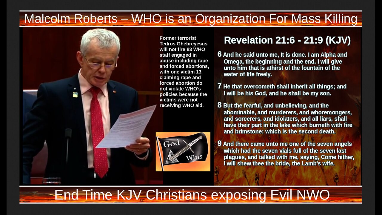 Malcolm Roberts – WHO is an Organization For Mass Killing