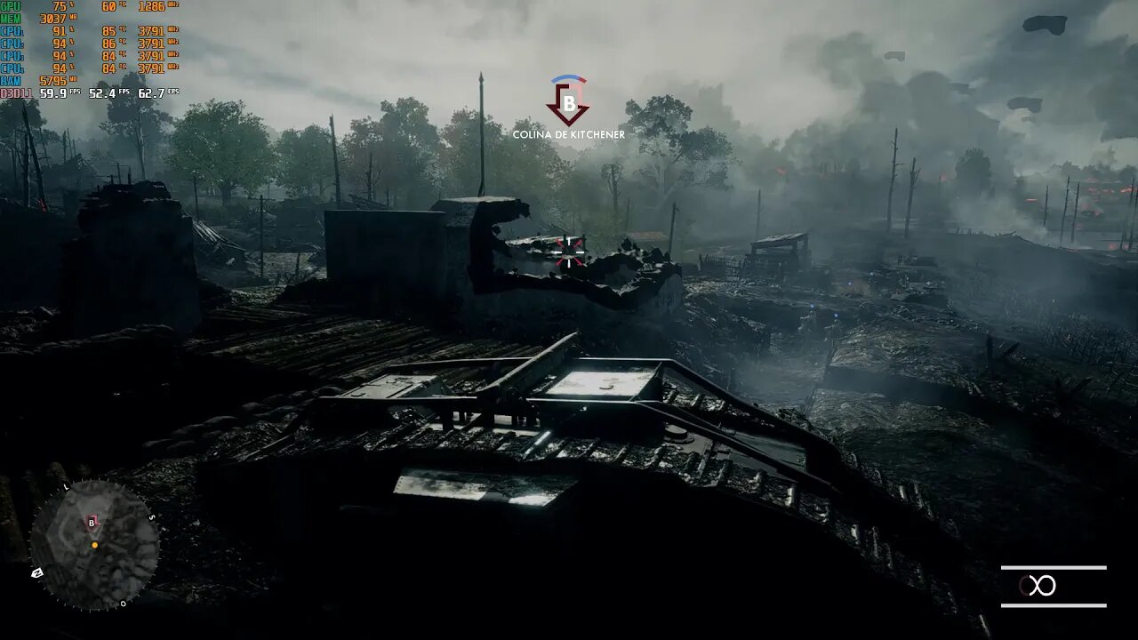 XEON 1240V2 2 NĂșcleos 4 Threads Hyper-Theading on rodando modo campanha Battlefield1.