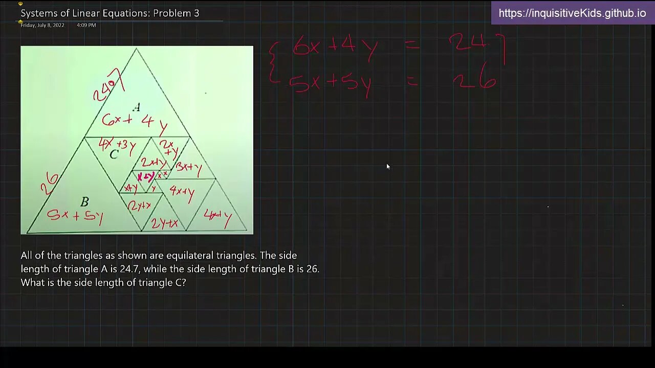 Systems of Linear Equations Word Problems: Problem 3