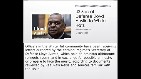 Lloyd Austin BLACKHAT And TRAITOR Giving ADVICE TO The White Hats - 4/27/24..