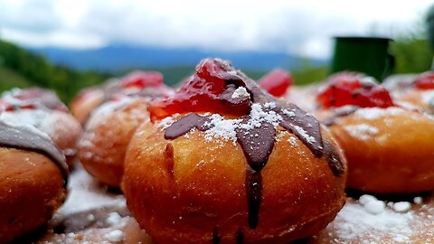 Food in Nature Slovakia 🔥🌲|❤️ PREPARED DONUTS 🍩 IN NATURE 🌲