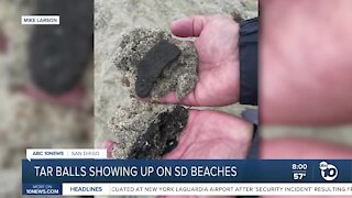 Tar balls showing up on SD beaches