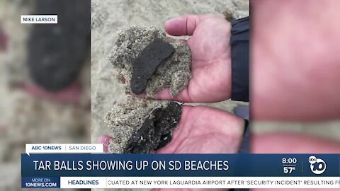 Tar balls showing up on SD beaches