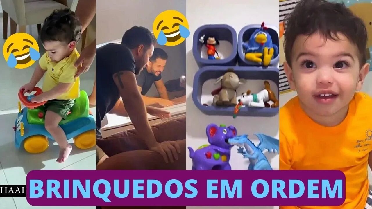 MIGUEL SUPER FELIZ COM OS BRINQUEDOS DO NÍVER E EMILY GARCIA ORGANIZ@NDO TODOS NA CASA EM PENEDO