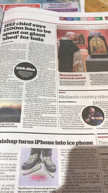 UK newspaper "i" ; how much government will spend on HS2? £ 66.6 bn ? (666)