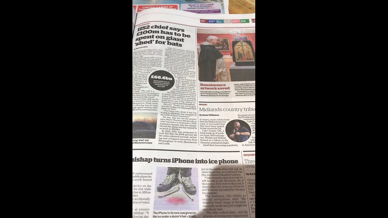 UK newspaper "i" ; how much government will spend on HS2? £ 66.6 bn ? (666)