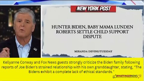 Kellyanne Conway and Fox News guests strongly criticize the Biden family following reports