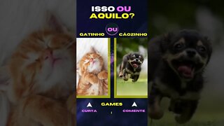 E AGORA ? GATINHO OU CÃOZINHO ? O QUE VOCÊ PREFERE? #issoouaquilo #quiz #game #tiktok #jogos #