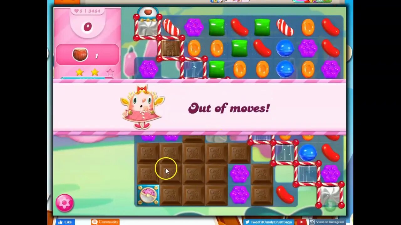 Candy Crush Level 3464 Talkthrough, 31 Moves 0 Boosters