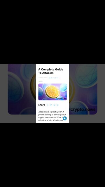 Should You Invest In Altcoins? A Complete Guide To Altcoins #cryptomash @AltcoinDaily @ConorKenny