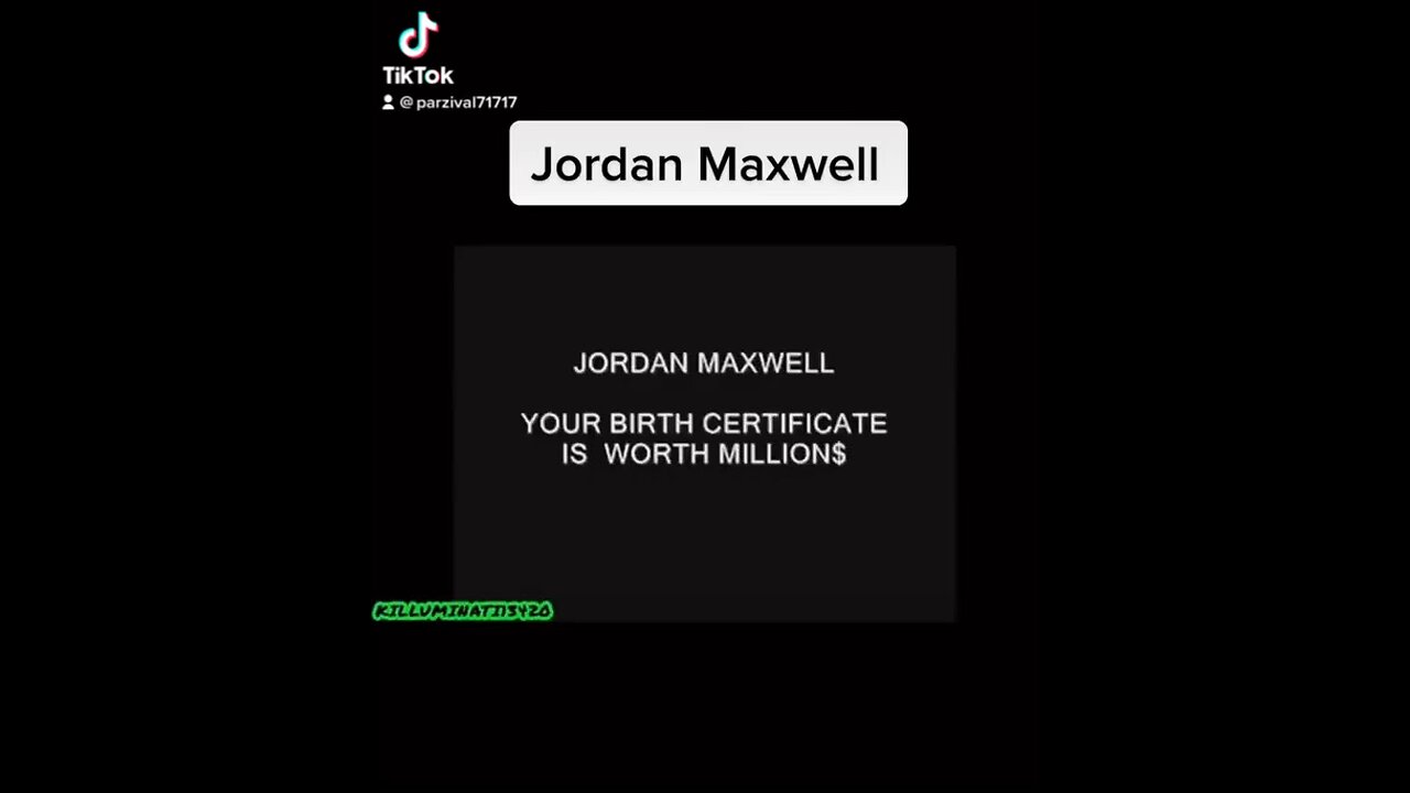 Jordan Maxwell: Your Birth Certificate Is Worth $Millions