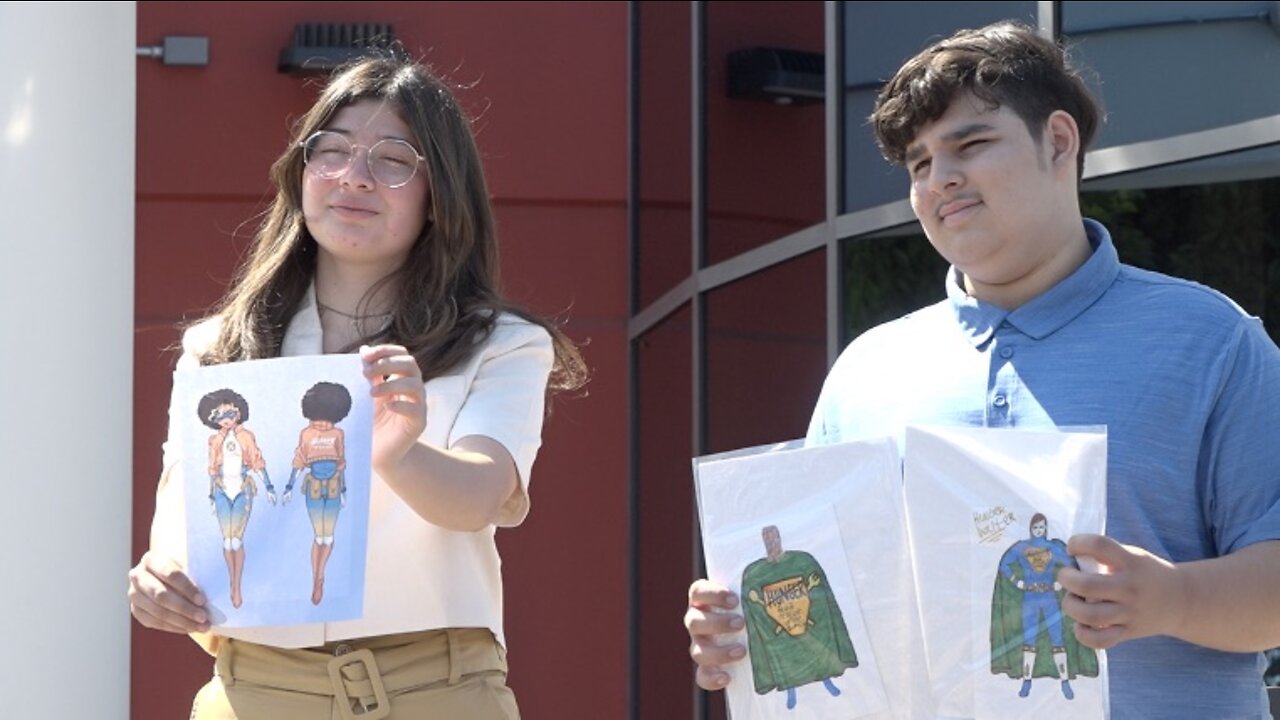 Two teens design hunger-fighting superheroes for Comic Con