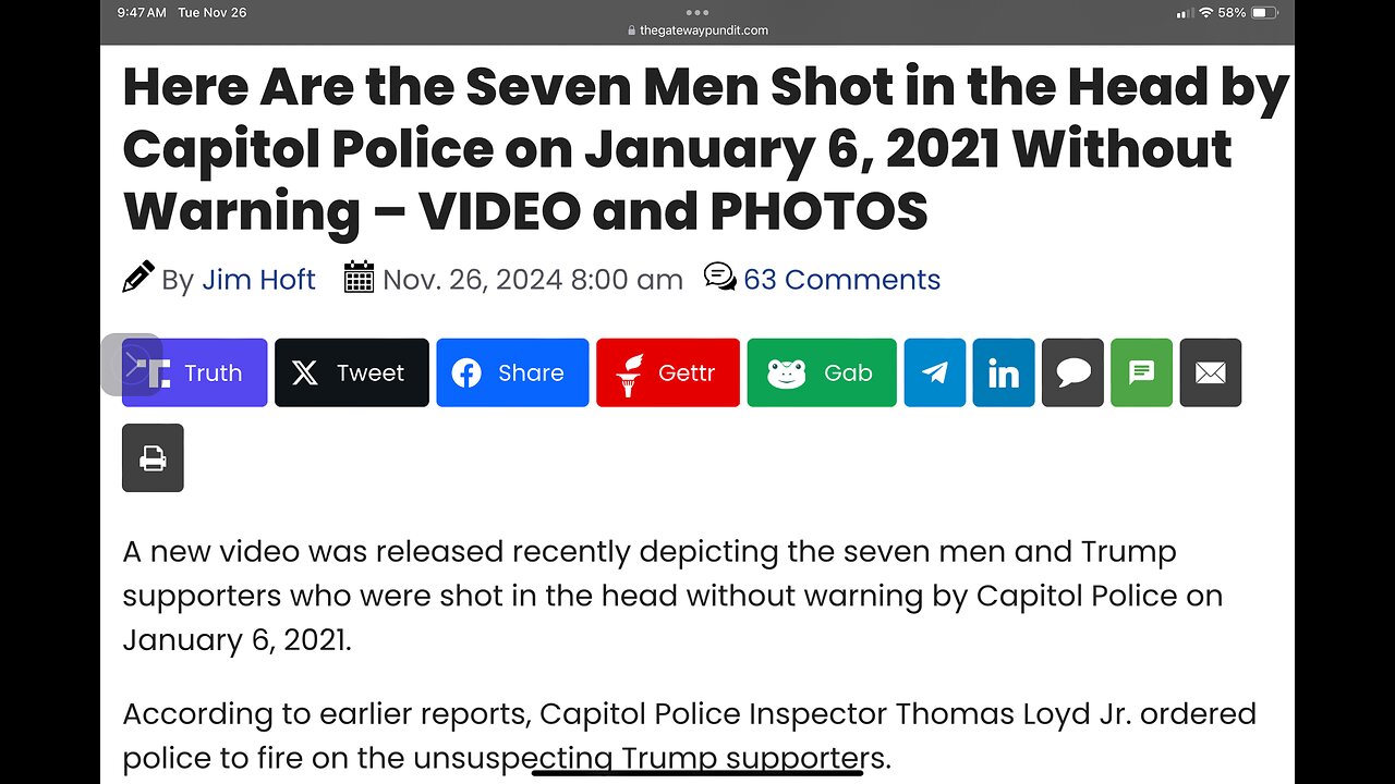 Here Are the Seven Men Shot in the Head by Capitol Police on January 6, 2021 Without Warning – VIDEO