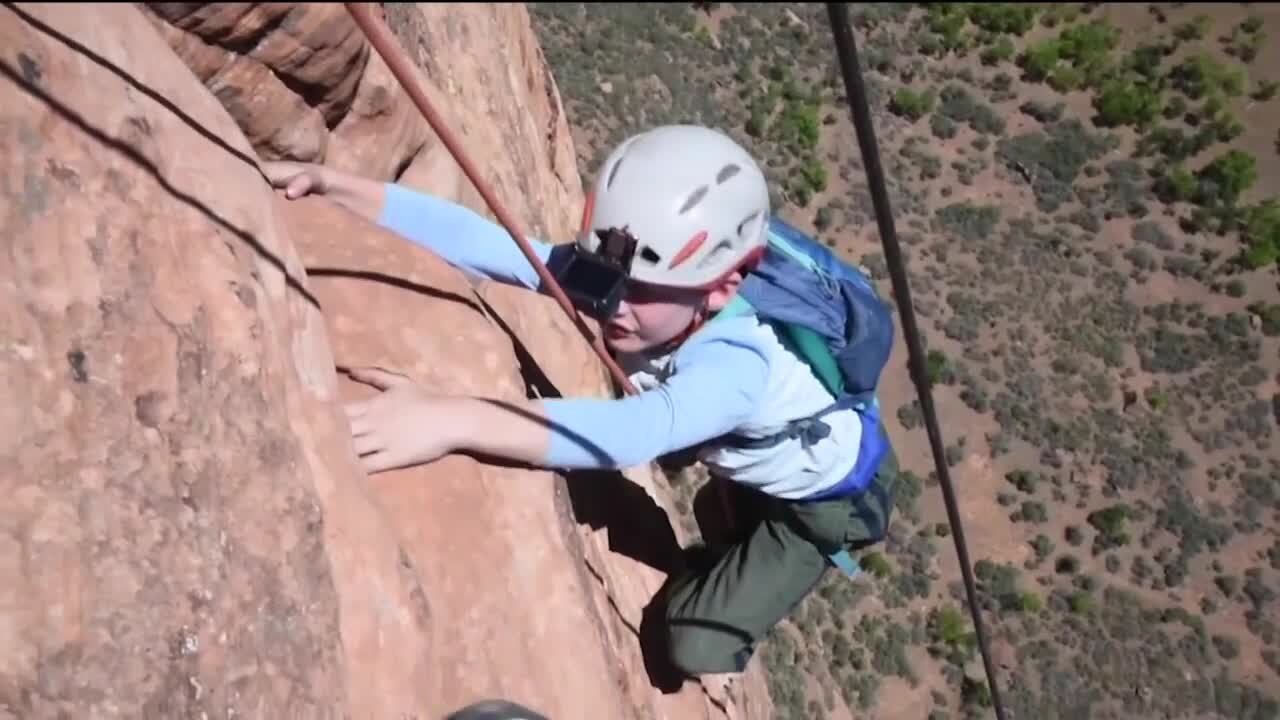 Colorado Springs 8-year-old climbs Moonlight Buttress at Zion National Park