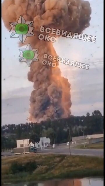 Something was hit in Zhytomir, Ukraine.