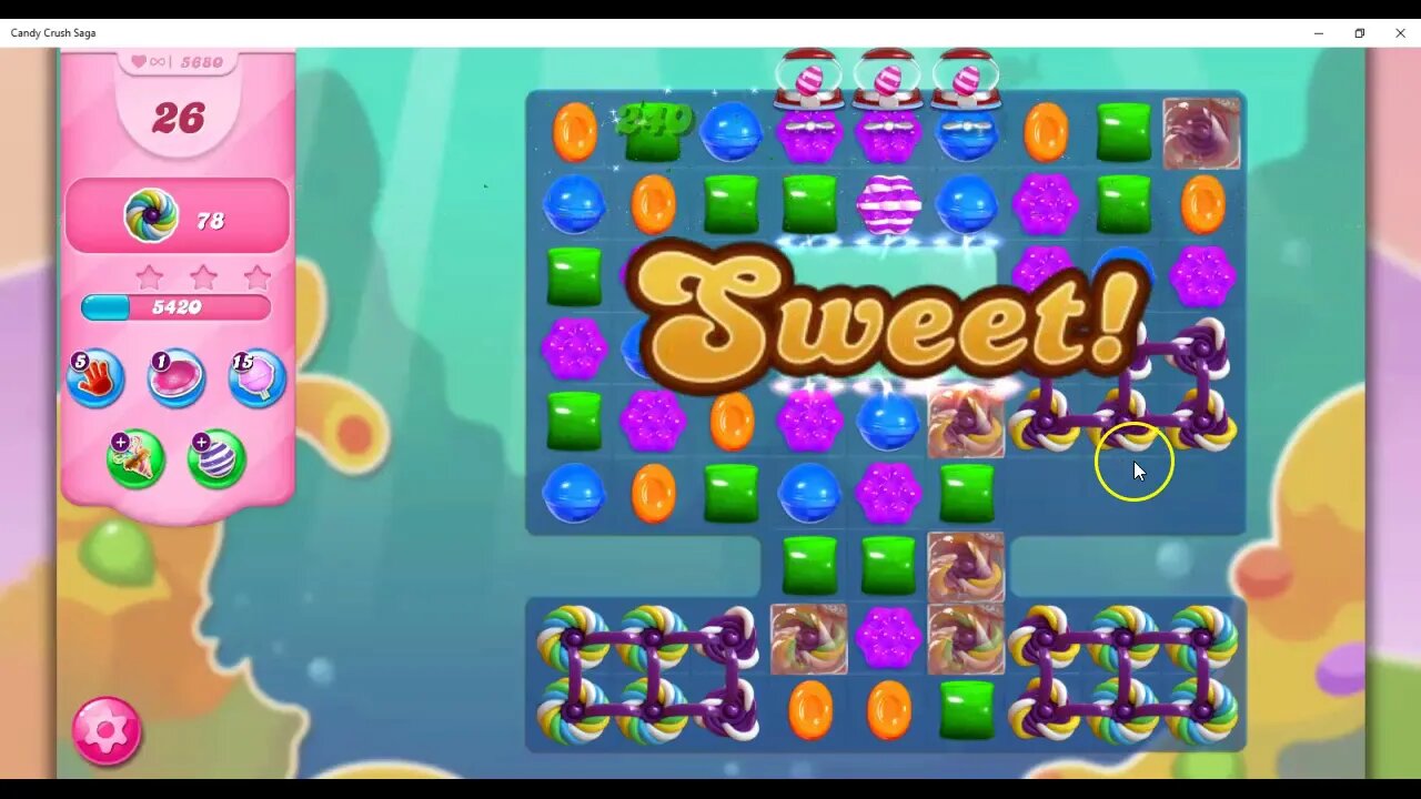 Candy Crush Level 5680 Talkthrough, 35 Moves 0 Boosters