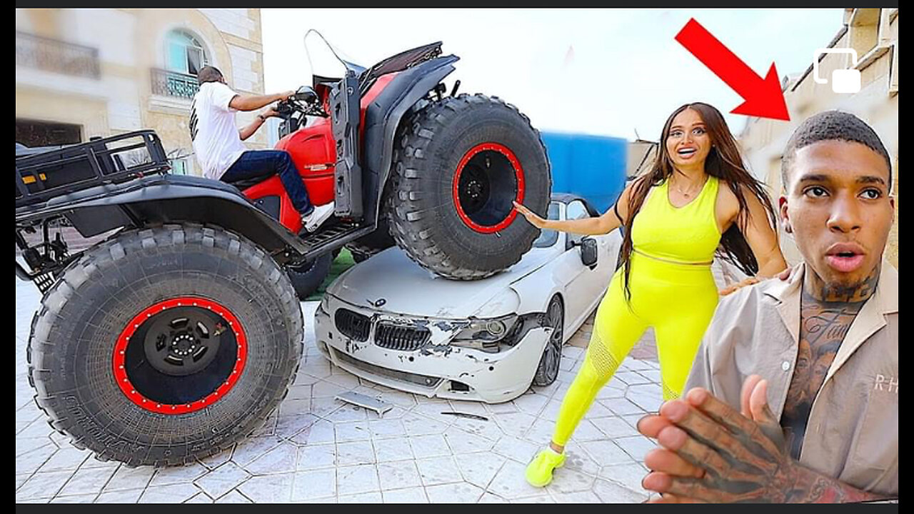 Destroy my BMW with the worlds biggest Quadbike