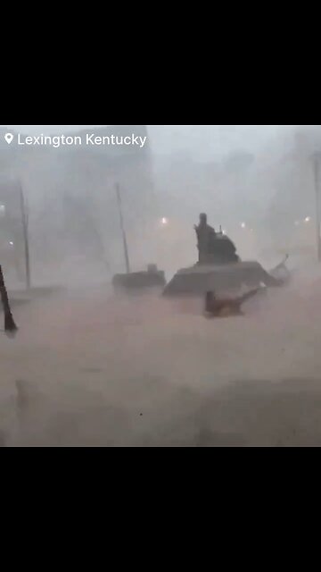 Student gets blown over due to powerful severe storms while trying to get to the campus